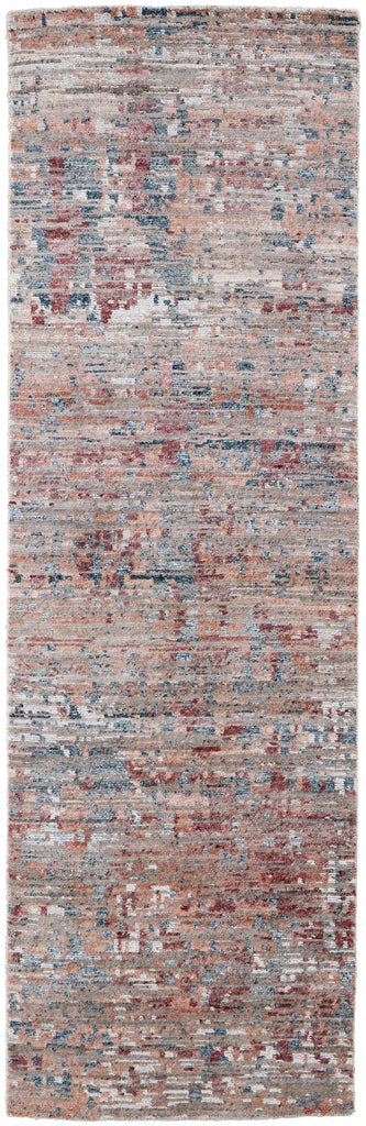 Conroe Modern Abstract Red Blue Area Rug (2'6" x 8')