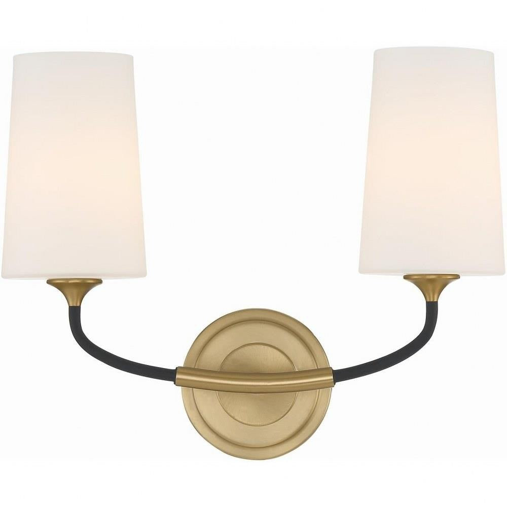 Niles-2 Light Wall Mount, Black Forged/Modern Gold