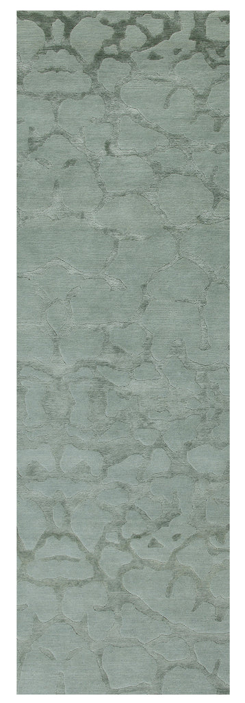 Congo Modern Distressed Green Blue Area Rug (2'6" x 8')