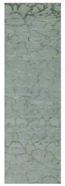 Congo Modern Distressed Green Blue Area Rug (5'6" x 8'6")