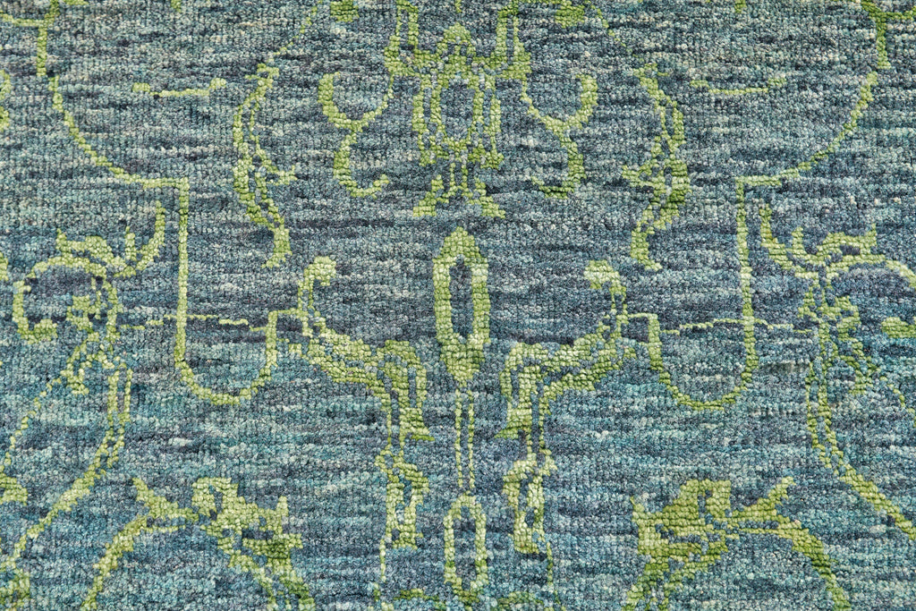 Tesoro II Transitional Damask Blue Green Area Rug (9'6" x 13'6")