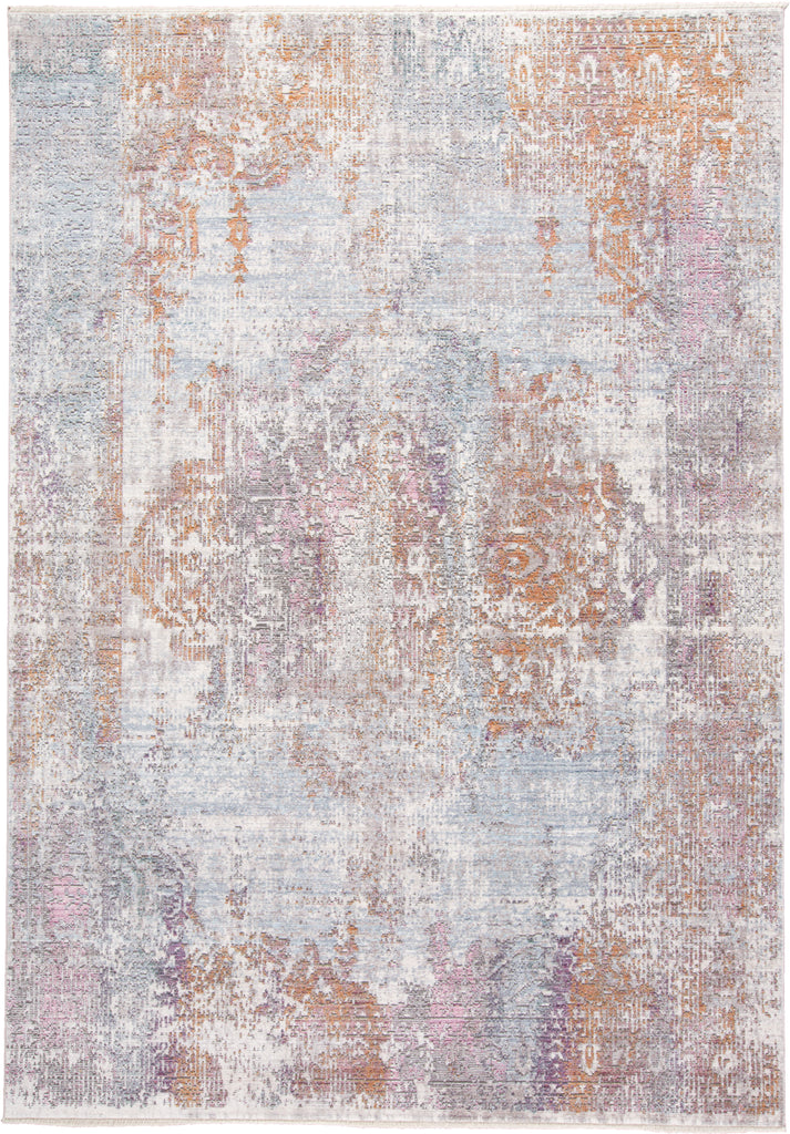 Cecily Transitional Medallion Gold Pink Blue Area Rug (3' x 5')