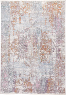 Cecily Transitional Medallion Gold Pink Blue Area Rug (2'3" x 8')