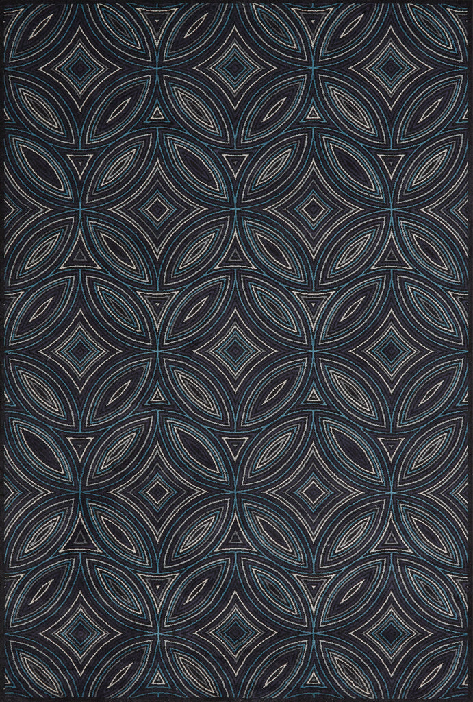 Azeri Transitional Abstract Black Blue Area Rug (7'10" x 11')