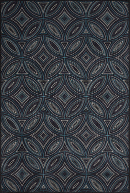 Azeri Transitional Abstract Black Blue Area Rug (2'10" x 7'10")