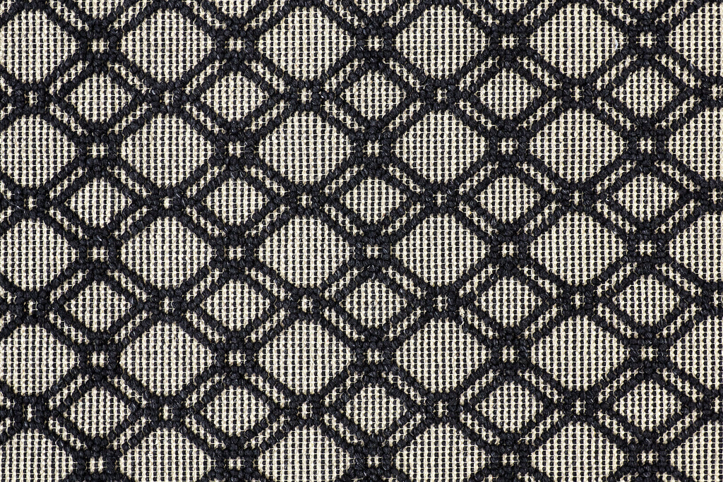 Phoenix Transitional Diamond Black Ivory Area Rug (7'9" x 9'9")