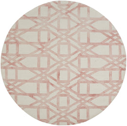 Lorrain Modern Geometric Ivory Pink Tan Area Rug (8' x 11')