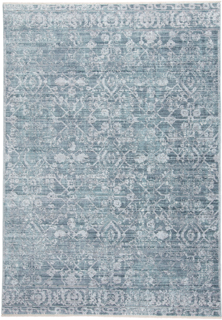 Cecily Transitional Distressed Blue Gray Silver Area Rug (2' x 3')