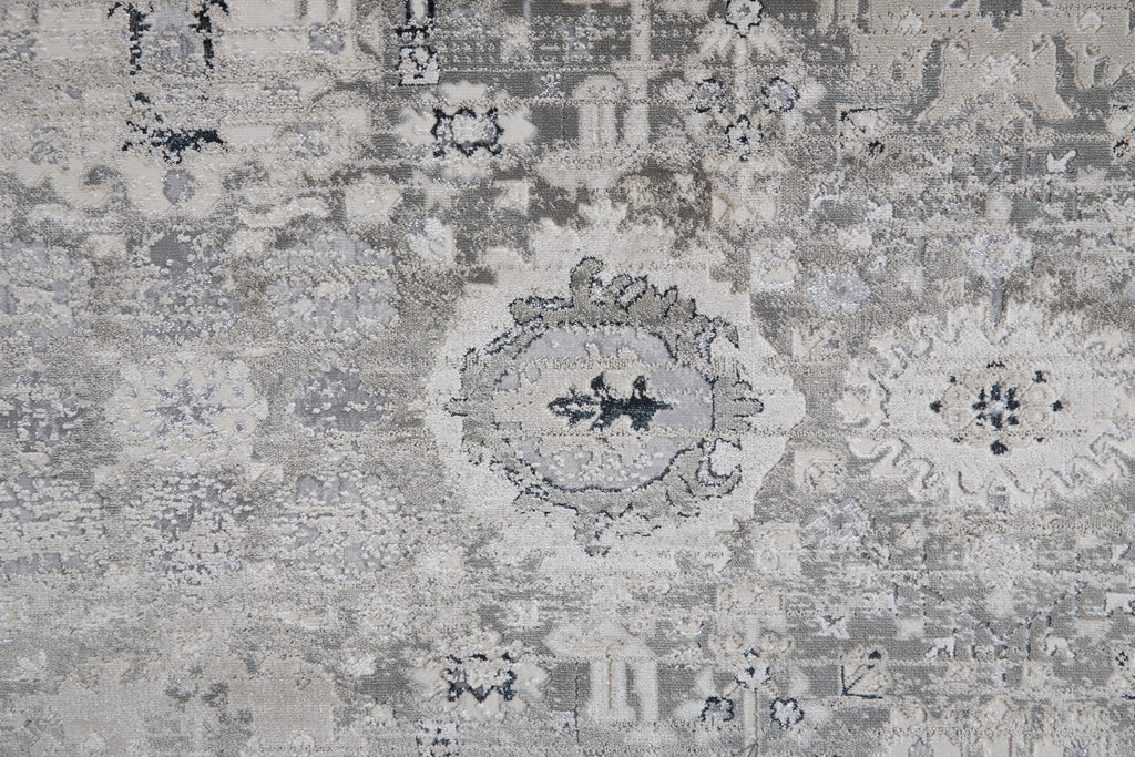 Macklaine Transitional Oriental Gray Silver Area Rug (8' x 10')