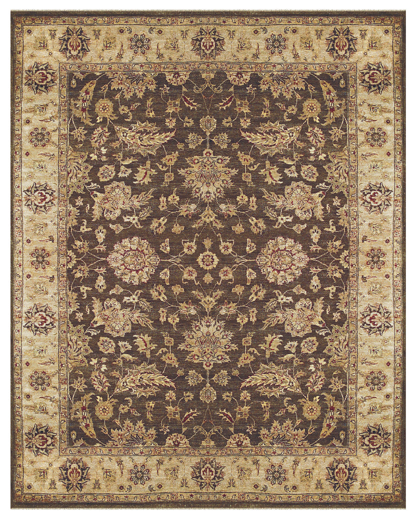 Drake Traditional Persian Brown Gold Tan Area Rug (9'6" x 13'6")