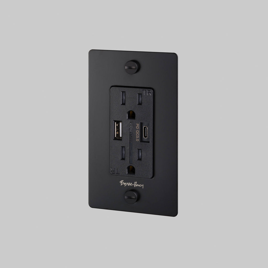 1G Combination Duplex Outlet And Usb-A + C Charger