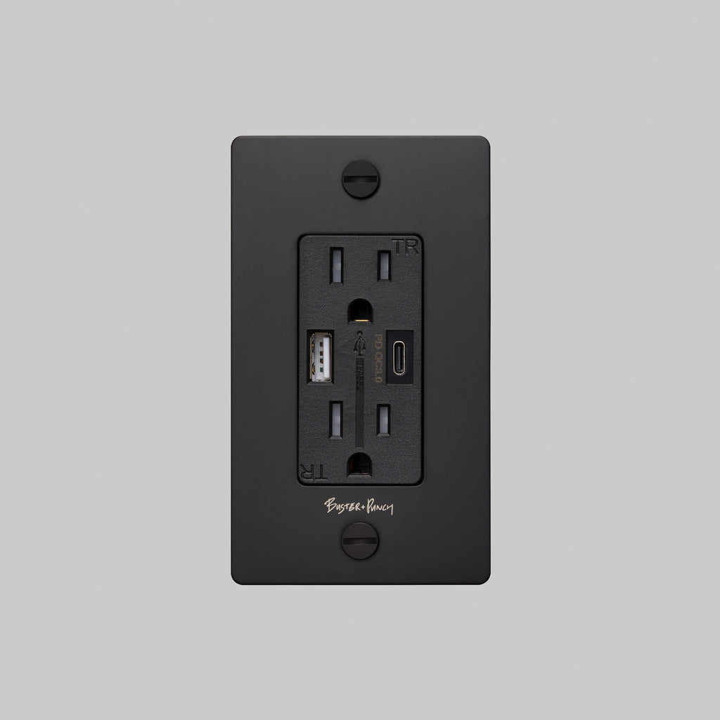 1G Combination Duplex Outlet And Usb-A + C Charger