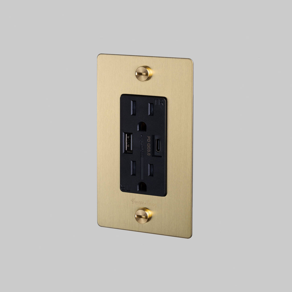 1G Combination Duplex Outlet And Usb-A + C Charger