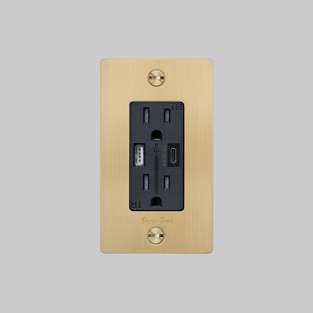 1G Combination Duplex Outlet And Usb-A + C Charger