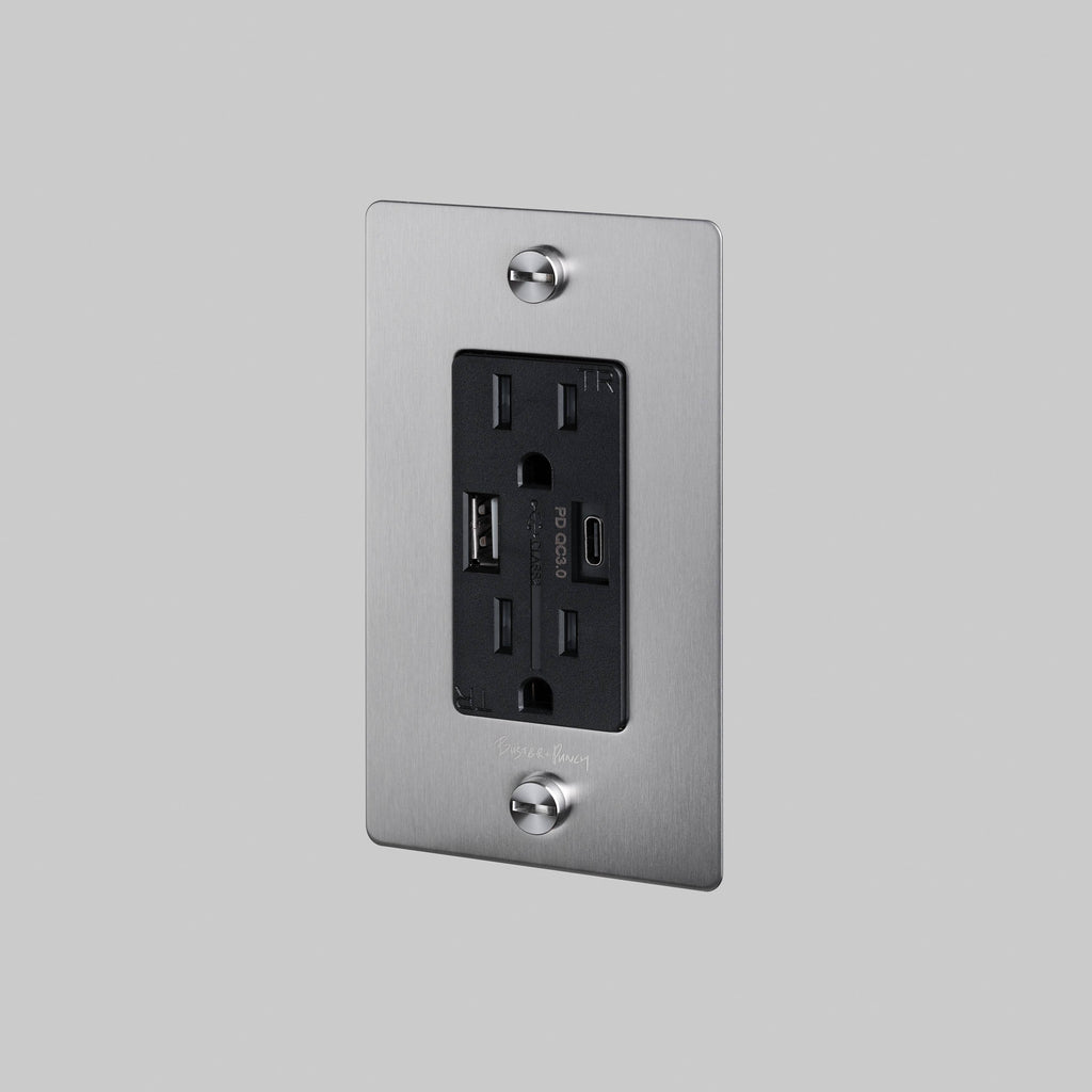 1G Combination Duplex Outlet And Usb-A + C Charger