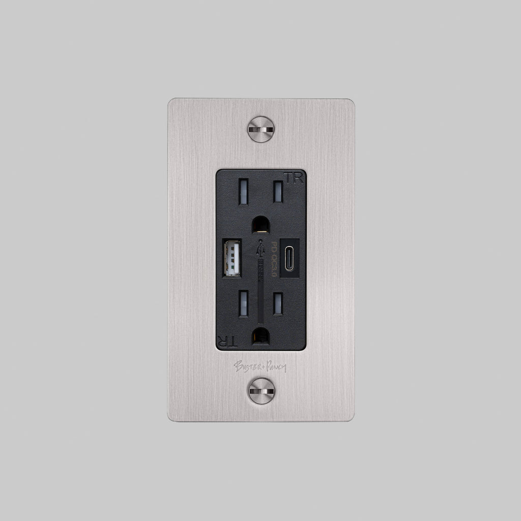 1G Combination Duplex Outlet And Usb-A + C Charger