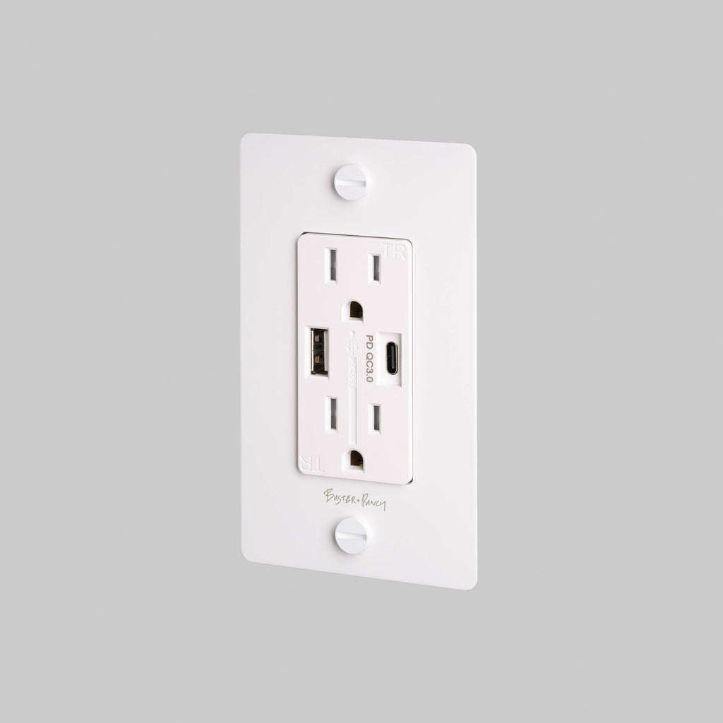 1G Combination Duplex Outlet And Usb-A + C Charger