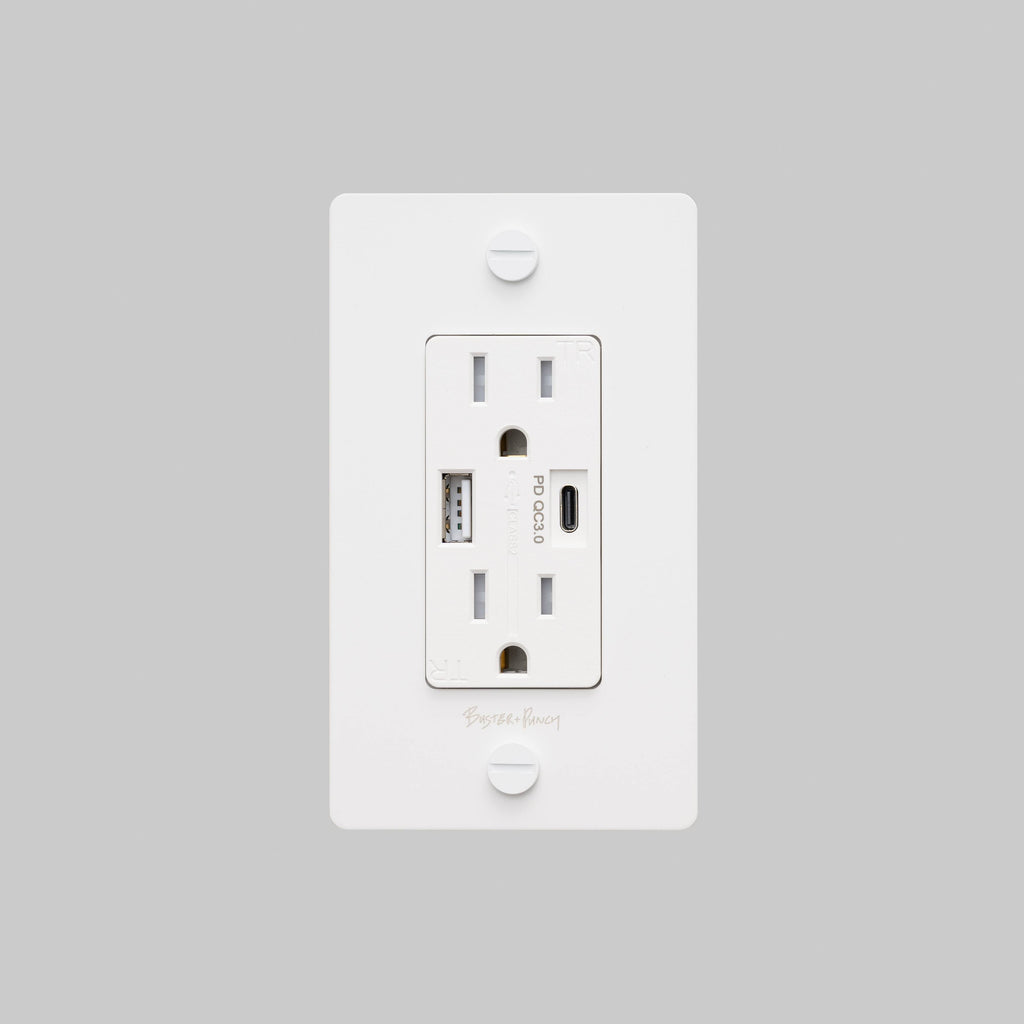 1G Combination Duplex Outlet And Usb-A + C Charger