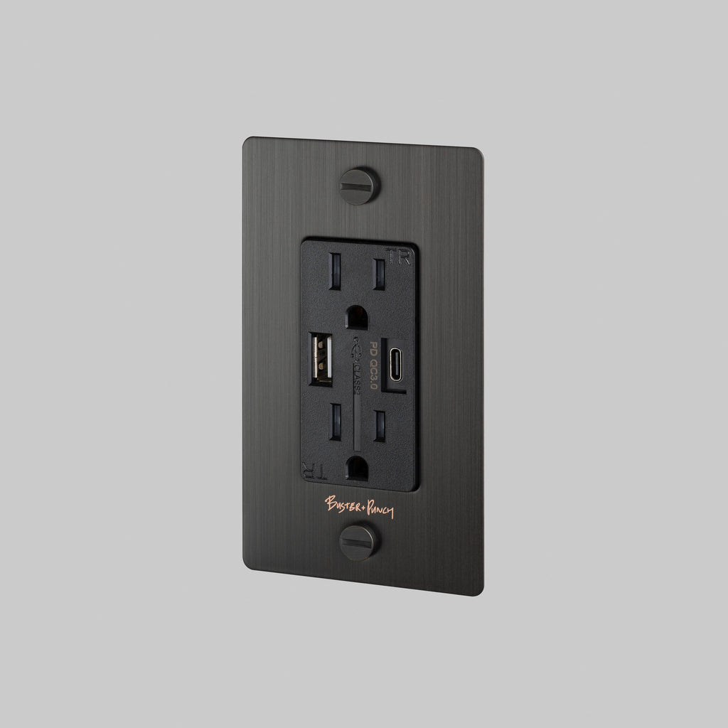 1G Combination Duplex Outlet And Usb-A + C Charger