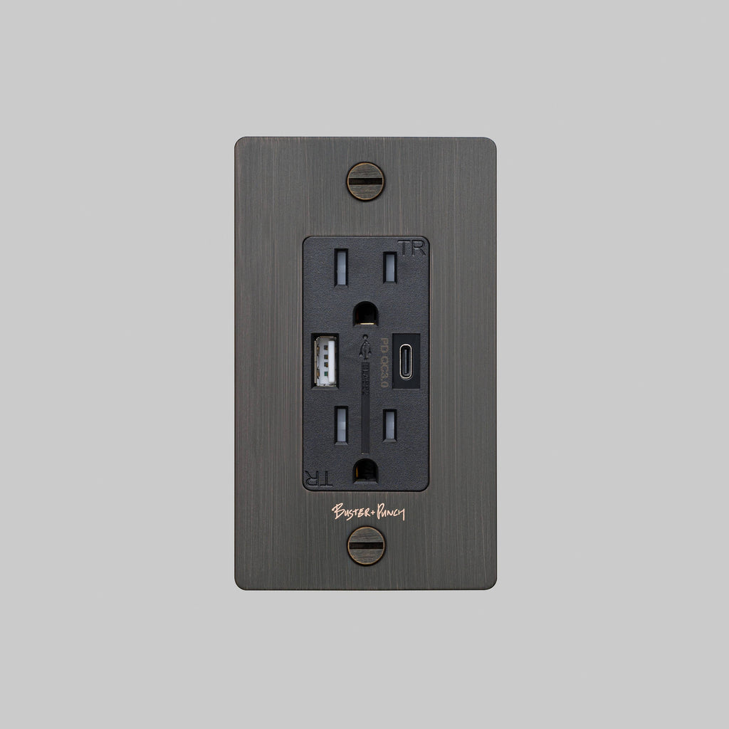 1G Combination Duplex Outlet And Usb-A + C Charger