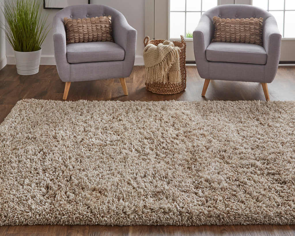 Stoneleigh Modern Solid Tan Ivory Area Rug (2' x 3')