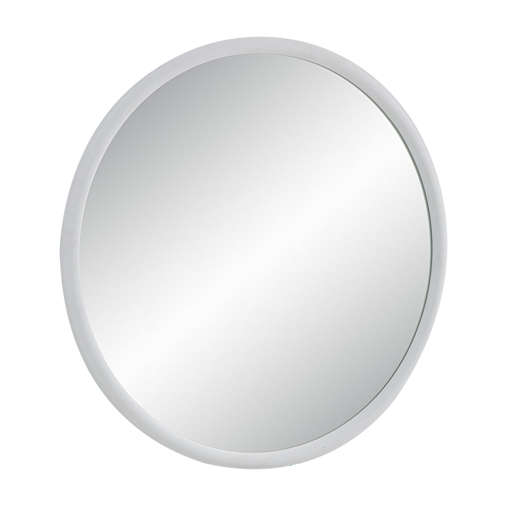 Porpoise 36" Tall Round Mirror, Matte White