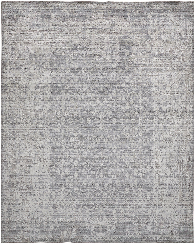 Langford Transitional Distressed Silver Gray Area Rug (5' x 8')