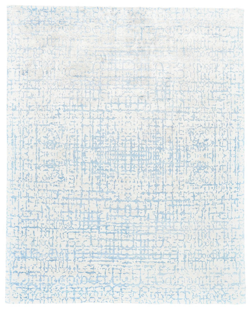 Leif Transitional Distressed Blue Ivory Area Rug (7'9" x 9'9")