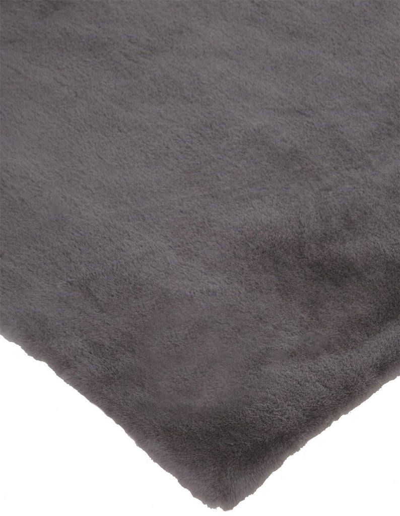 Luxe Velour Transitional Solid Taupe Gray Area Rug (6'7" x 9'6")