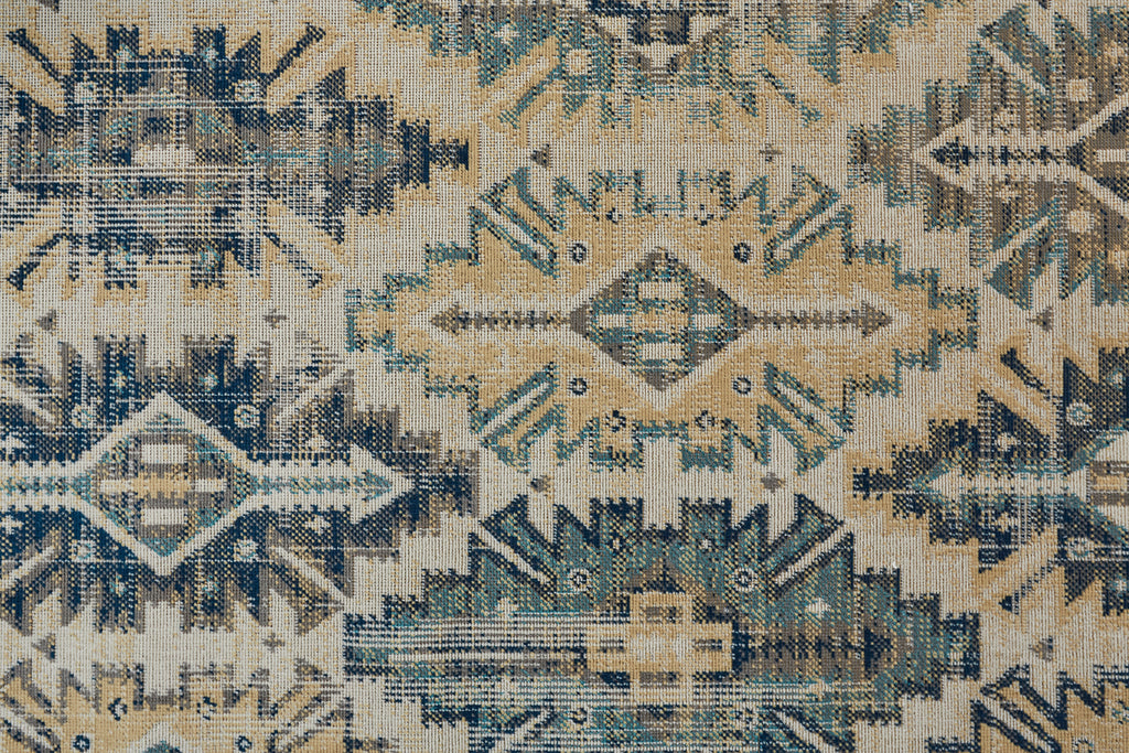 Nolan Transitional Southwestern Green Blue Ivory Area Rug (12'10" x 15')