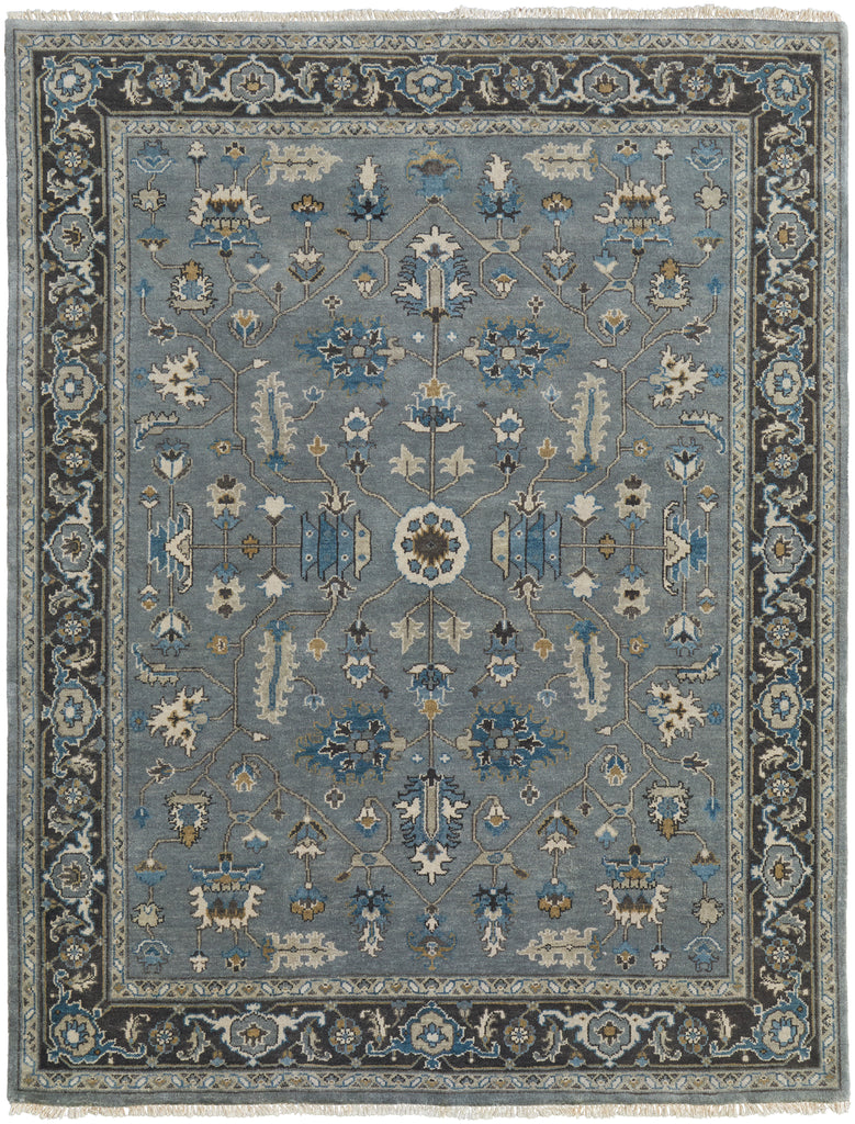 Ustad Traditional Persian Blue Gray Taupe Area Rug (2' x 3')