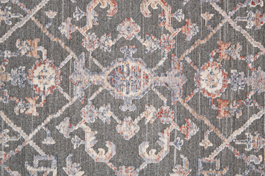 Thackery Transitional Oriental Gray Taupe Pink Area Rug (5'6" x 5'6")