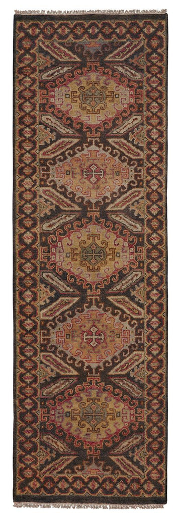 Ashi Traditional Southwestern Brown Taupe Orange Area Rug (2'6" x 8')