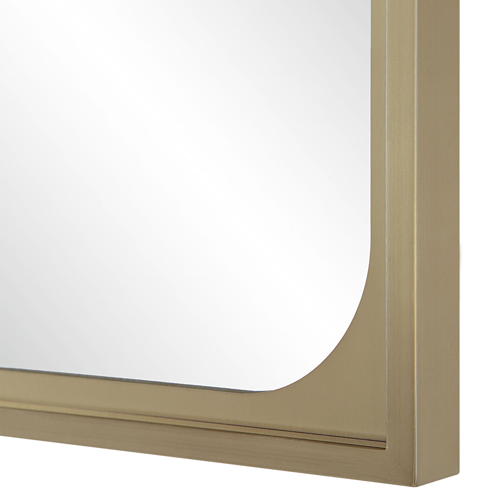 Sati 36" Tall Rectangular Mirror, Burnished Brass