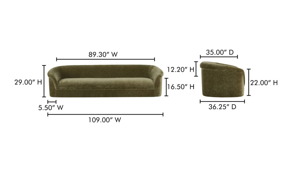 Thora Sofa, Dark Green