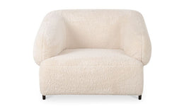 Devlin Lounge Chair, Cream Faux Fur