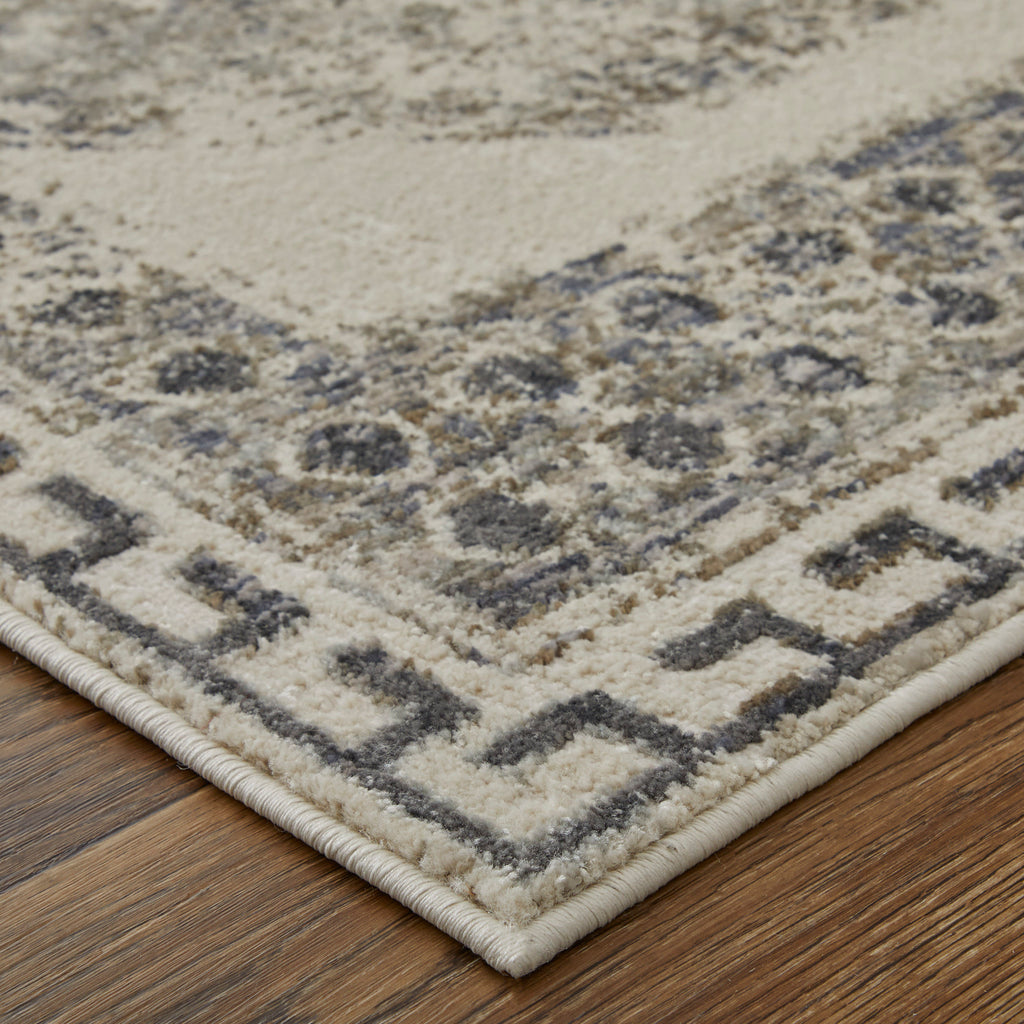 Kano Transitional Distressed Ivory Taupe Gray Area Rug (10'2" x 13'9" / Pattern 1)