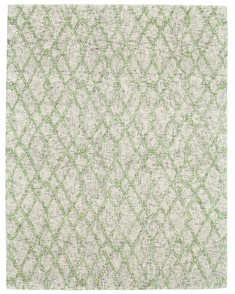 Morisco Transitional Geometric Ivory Green Area Rug (8' x 11')