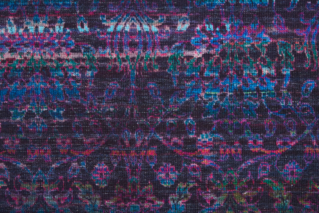 Voss Transitional Abstract Blue Purple Area Rug (10'6" x 14')