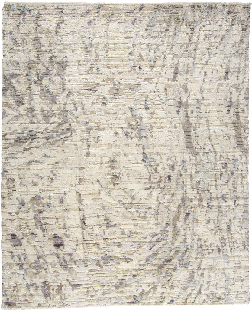 Breel Modern Abstract Ivory Gray Tan Area Rug (2' x 3')