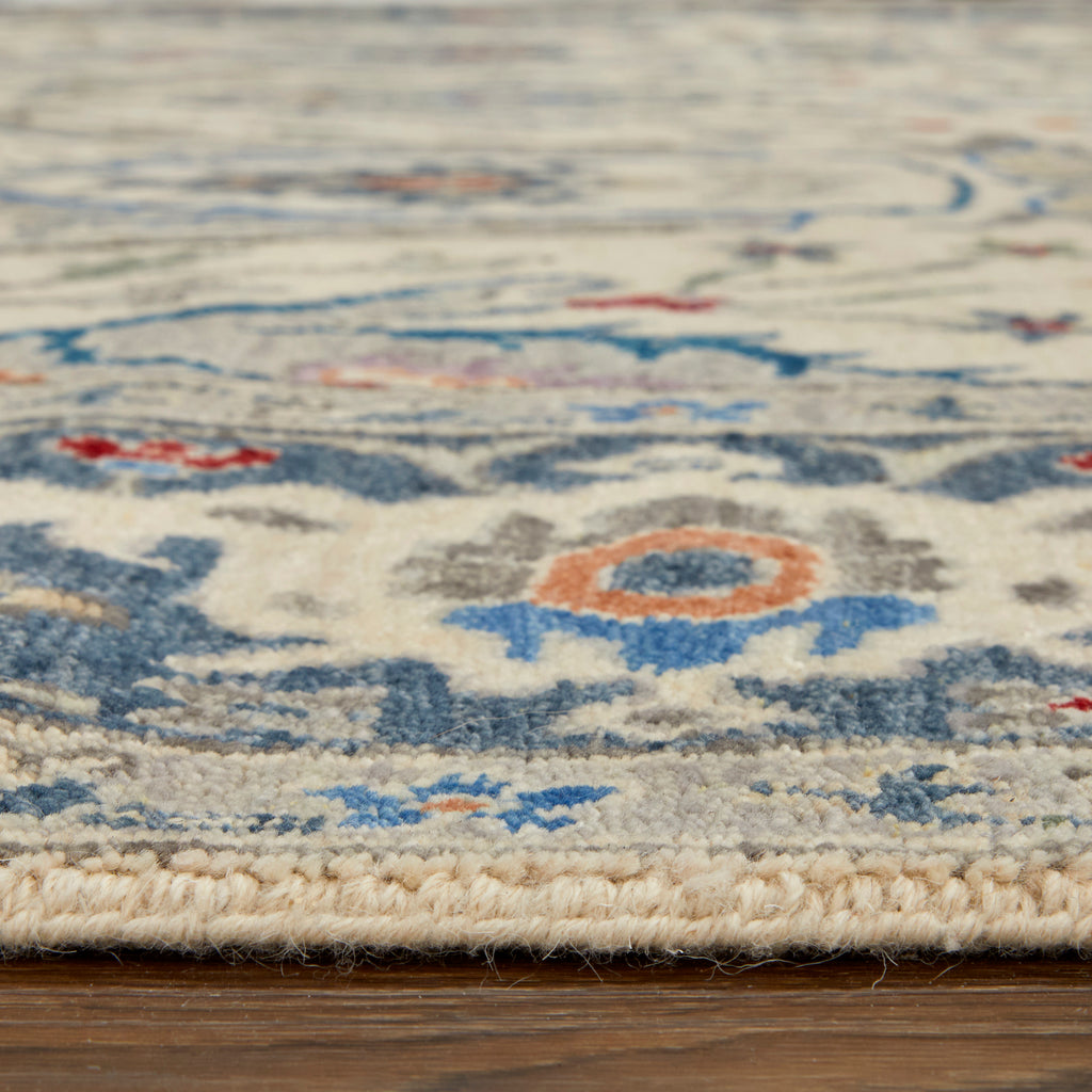 Bhatia Traditional Oriental Ivory Blue Tan Area Rug (11'6" x 15')