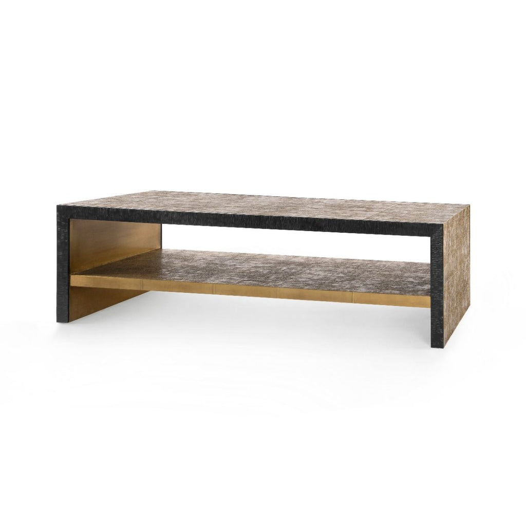 Odeon Coffee Table/Bench, Antique Brass And Dark Bronze