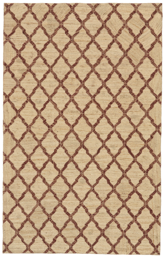 Bermuda Transitional Trellis Lattice Brown Tan Area Rug (5' x 8')