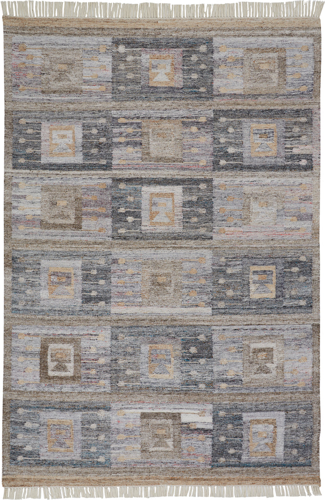 Beckett Transitional Moroccan Gray Taupe Tan Area Rug (3'6" x 5'6")