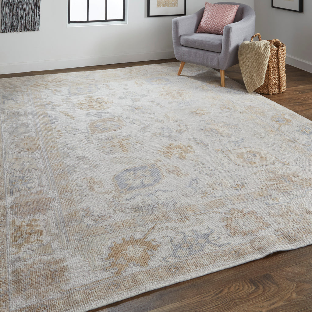 Wendover Transitional Oriental Ivory Tan Area Rug (9' x 12')