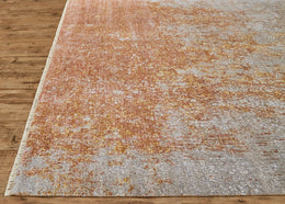 Hannah Modern Abstract Orange Gray Area Rug (9'6" x 13'6")