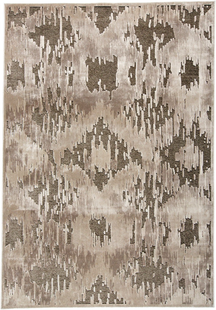 Saphir Zam Modern Abstract Brown Taupe Area Rug (1'9" x 2'10")