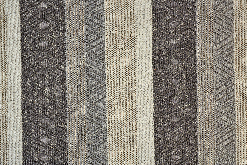 Berkeley Transitional Stripes Gray Taupe Tan Area Rug (3'6" x 5'6")