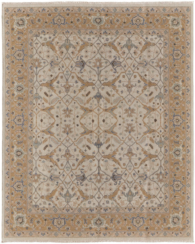 Corbitt Traditional Oriental Ivory Gold Area Rug (9'6" x 13'6")