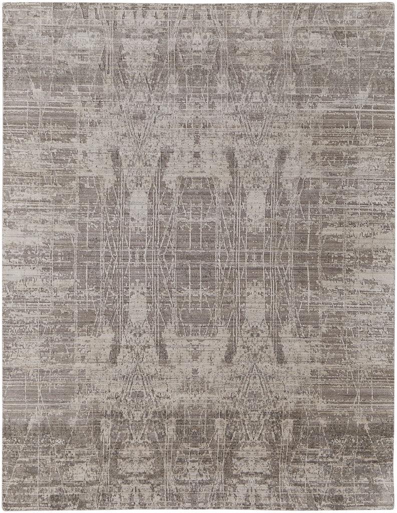 Eastfield Modern Abstract Gray Ivory Area Rug (8' x 10' / Pattern 2)